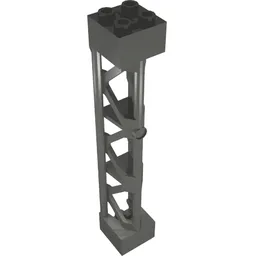Support 2 x 2 x 10 Girder Triangular Vertical - Type 4 - 3 Posts, 3 Sections / Dark Bluish Gray