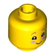 Minifig Head Chicken Skater, Pink Cheeks, Squeal, Smile / Yellow