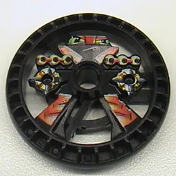 Technic Disc 5 x 5 Notched, Blazooka / Black