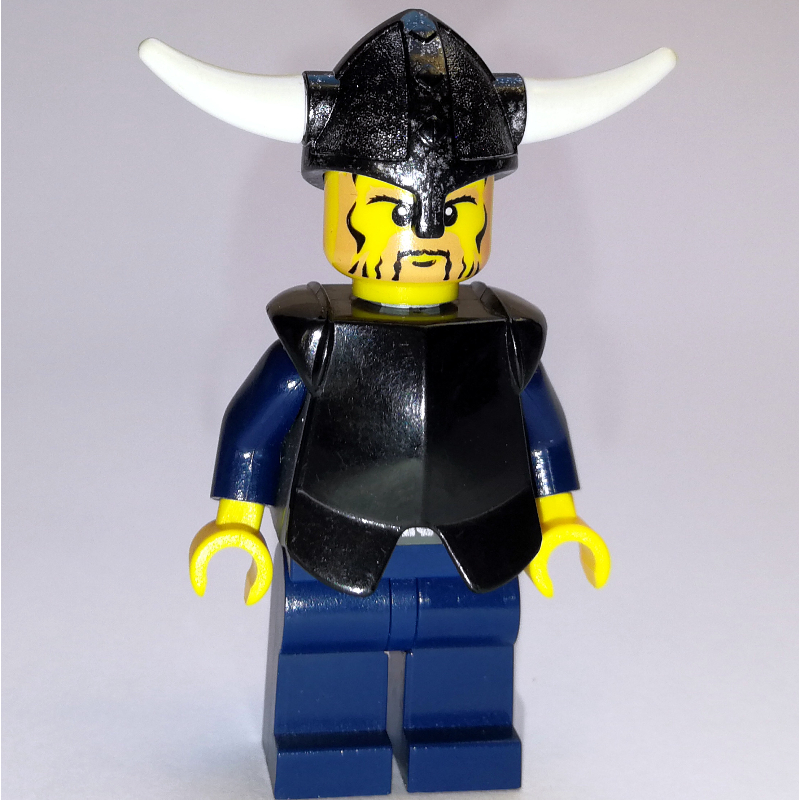Lego Viking Warrior - Black Breast Plate, Dark BLue Legs