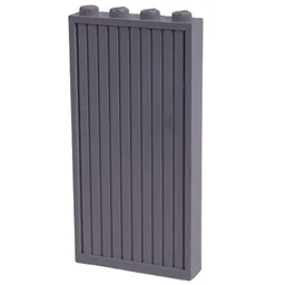 Modulex Door Panel 1 x 4 x 8 Ridged with Lego on Studs / Modulex Light Gray