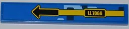 Tile 1 x 6 with Black Arrow and 'LL 7066' Pattern Model Left Side (Sticker) - Set 7066