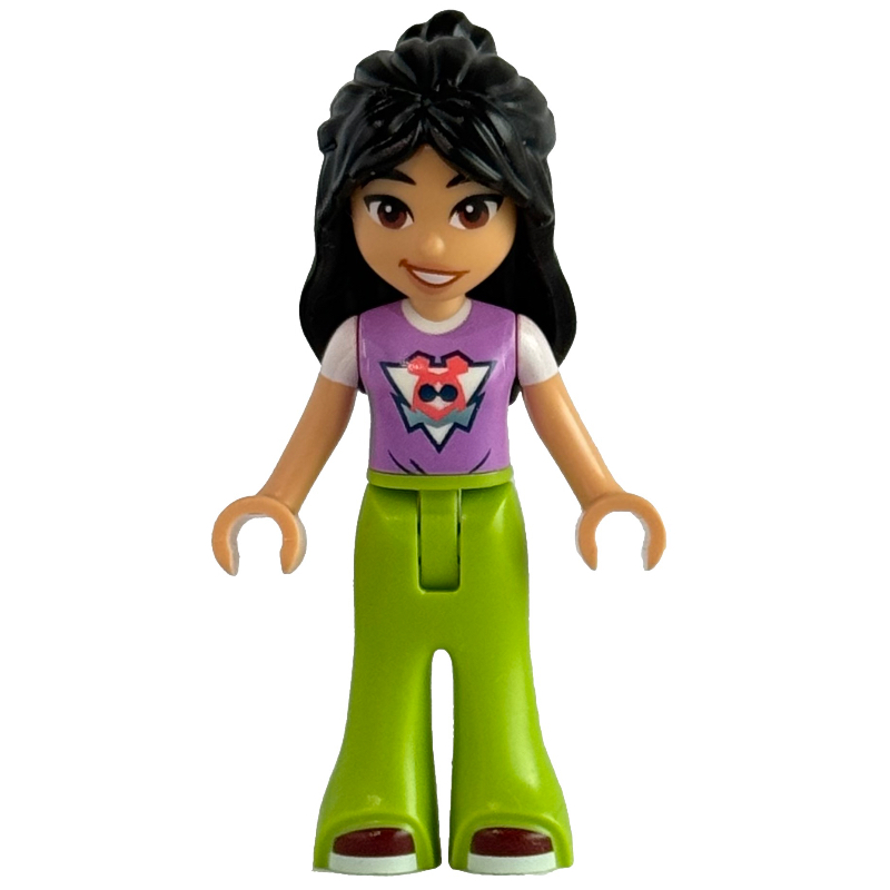 Lego Liann - Medium Lavender Top, Lime Pants, Smile