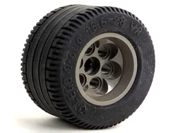 Wheel 36.8mm D. x 26mm VR with Axle Hole with Black Tire 49.6 x 28 VR (6595 / 6594) / Dark Gray