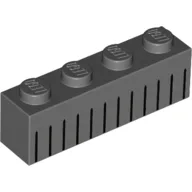 Brick 1 x 4 with Vertical Black Lines Print / Dark Bluish Gray