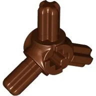 Technic Axle Connector Hub with 3 Axles at 120° / Reddish Brown