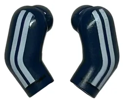 Arm, (Matching Left and Right) Pair with 2 White Stripes Pattern / Dark Blue