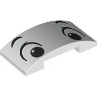 Brick Curved 4 x 2 Double with Black Eyes, Eyebrows Print