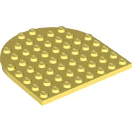 Plate 8 x 8 with Rounded End / Bright Light Yellow