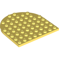 Lego Plate 8 x 8 with Rounded End / Bright Light Yellow