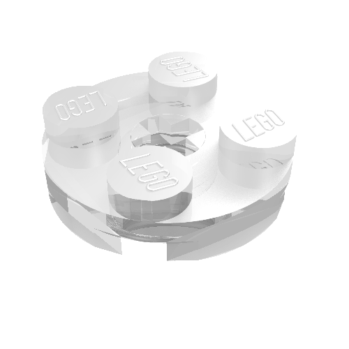 Lego Plate Round 2 x 2 with Axle Hole Type 1 (+ Opening) / Trans-Clear