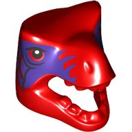 Lego Costume / Mask, T-Rex with Dark Purple Markings print / Red