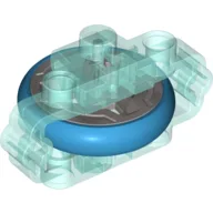 Fly Wheel with Technic Brick 3 x 6 x 2 and Dark Azure Tire [Complete Assembly] / Trans-Light Blue
