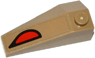 Lego Wedge 4 x 2 Triple Right with Red and Black Eye Pattern (Sticker) - Sets 70745 / 70746