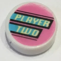 Tile Round 1 x 1 with 'PLAYER TWO' Print
