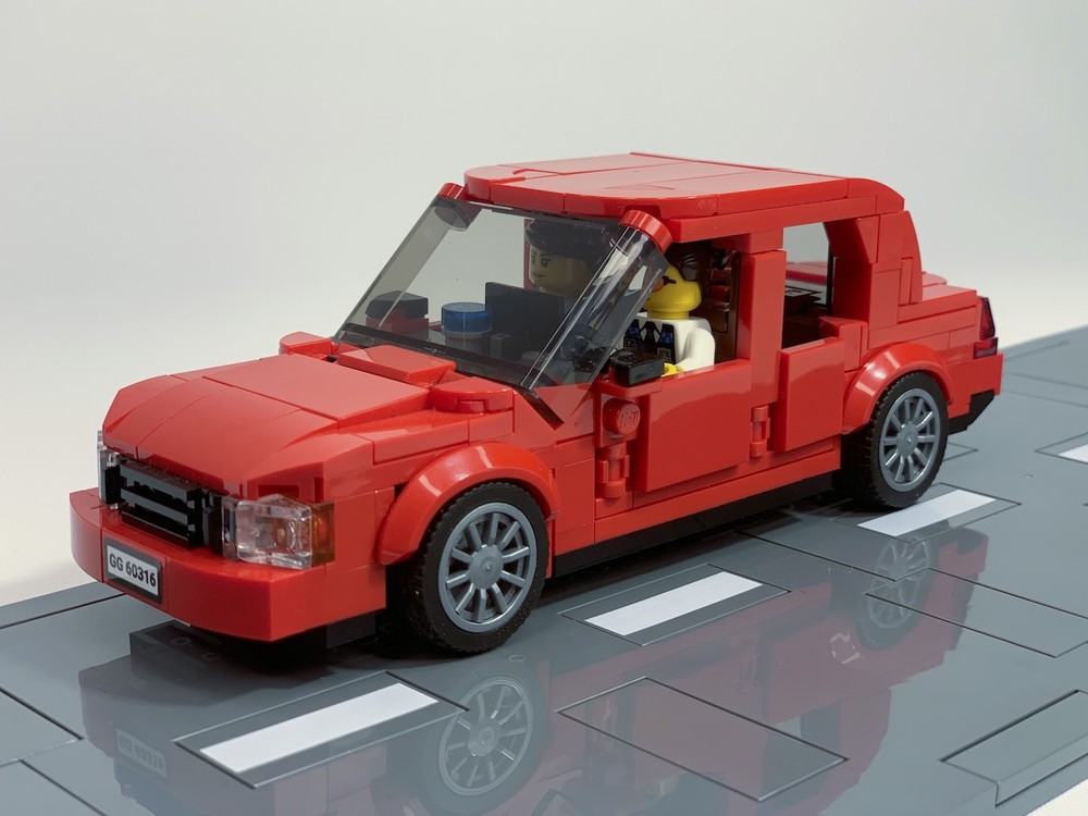 Lego 2000s Red Unmarked Police Car (6-wide)