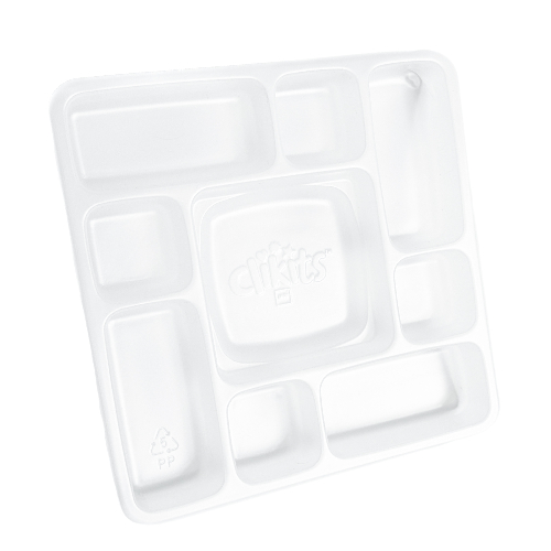 Lego Clikits Container, Sorting Tray 9 Compartment, Bottom / Milky White