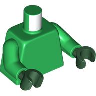 Lego Torso, Green Arms, Dark Green Hands [Plain] / Green