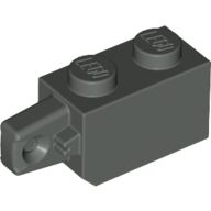 Lego Hinge Brick 1 x 2 Locking with 1 Finger Vertical End / Dark Gray