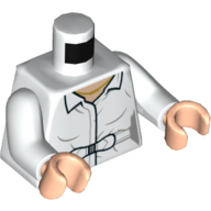 Lego Torso Shirt, Belt, and Necklace Print, White Arms, Light Nougat Hands / White