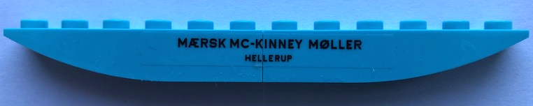 Lego Stickered Assembly 12 x 1 x 1 with Black 'MÆRSK MC-KINNEY MØLLER' and 'HELLERUP' Pattern (Sticker) - Set 10241