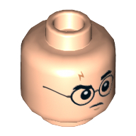 Lego Minifig Head Harry Potter / Gregory Goyle, Dual Sided Print / Light Nougat