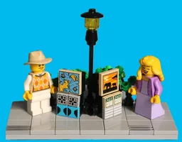Mobile cart with two people
