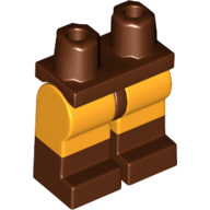 Lego Hips with Bright Light Orange Legs and Reddish Brown Boots Pattern / Reddish Brown