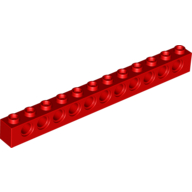 Lego Technic Brick 1 x 12 [11 Pin Holes] / Red