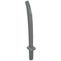 Weapon Sword / Katana / Shamshir with Uncapped Pommel [Square Guard] / Pearl Light Gray