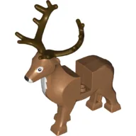 Animal, Reindeer with Dark Brown Antlers, White Front / Medium Nougat