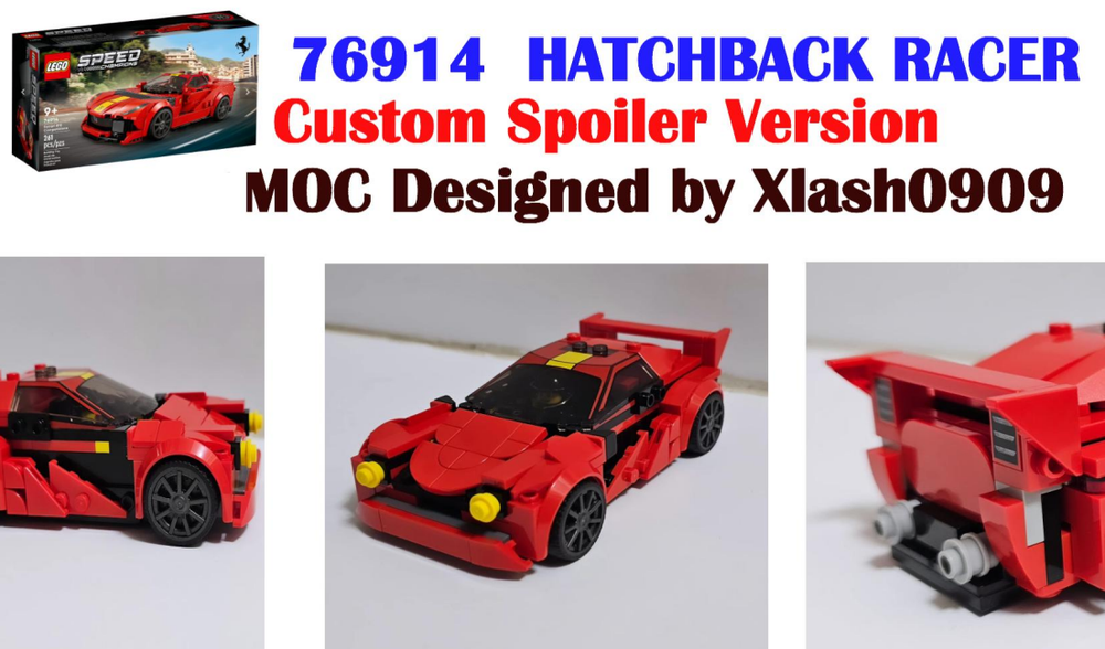 Lego 76914 HATCHBACK RACER CUSTOM SPOILER version