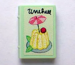 Minifigure, Utensil Book 2 x 3 with Dessert and Umbrella Pattern (Stickers) - Set 3116