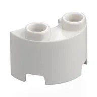Brick Round, Half 1 x 2 / White