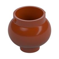Lego Minifig Pot Small with Handle Holders / Dark Orange