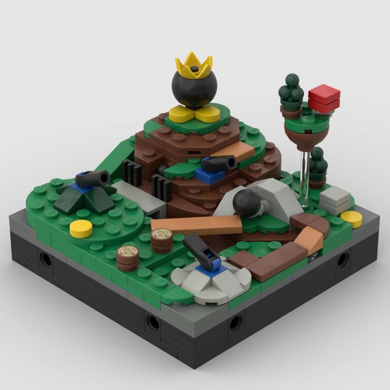 Lego Scene 2 Bob-omb Battlefield in 12x12 in Super Mario 64 Fit For Frame