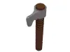Weapon Tomahawk with Flat Silver Blade / Reddish Brown