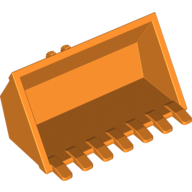 Lego Construction Vehicle Bucket 3 x 6, 9 Hinge Teeth / Orange