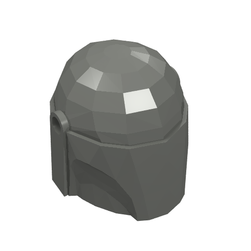 Lego Helmet Mandalorian with Holes [Plain] / Dark Bluish Gray