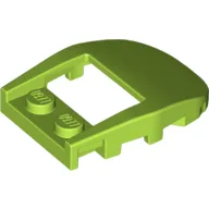 Brick Wedged, Curved 4 x 3 Recessed Back with Opening, Two Studs [Plain] / Lime