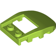 Lego Brick Wedged, Curved 4 x 3 Recessed Back with Opening, Two Studs [Plain] / Lime