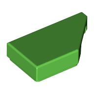 Lego Tile 1 x 2 with Stud Notch Right / Bright Green