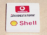 Tile 2 x 2 with Vodafone, Bridgestone and Shell Logos Pattern (Sticker) - Sets 8362 / 8375