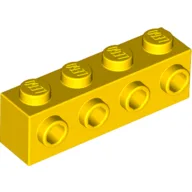 Brick Special 1 x 4 with 4 Studs on One Side / Yellow