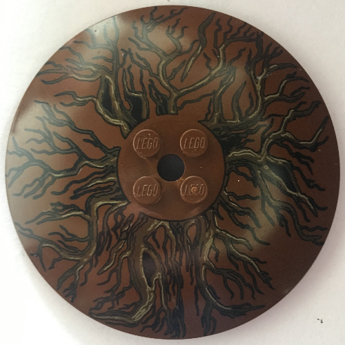 Lego Dish 8 x 8 Inverted [Radar] with Tree Branches/Roots Print [4582]