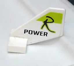 Tail Shuttle, Small with Black 'R POWER' on Lime Pattern both sides (Stickers) - Set 8139