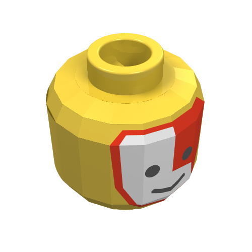 Lego Minifig Head Islander, Face Paint with Red and White War Paint Print [Blocked Open Stud] / Yellow