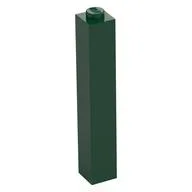 Brick 1 x 1 x 5 with Solid Stud / Dark Green