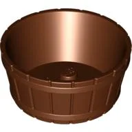 Barrel Half Large with Axle Hole / Reddish Brown