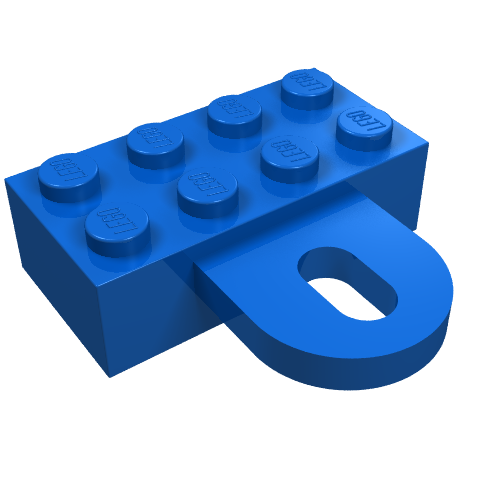 Lego Brick Special 2 x 4 with Coupling, Female / Blue